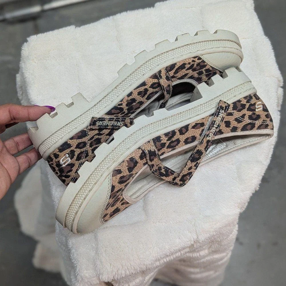 Y2K Grunge Fairy Leopard Mary Janes Vintage Skechers Lug Sole Platform Shoes 7.5